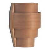 Scandinavian wooden wall lamp in pine veneer, 1960s
