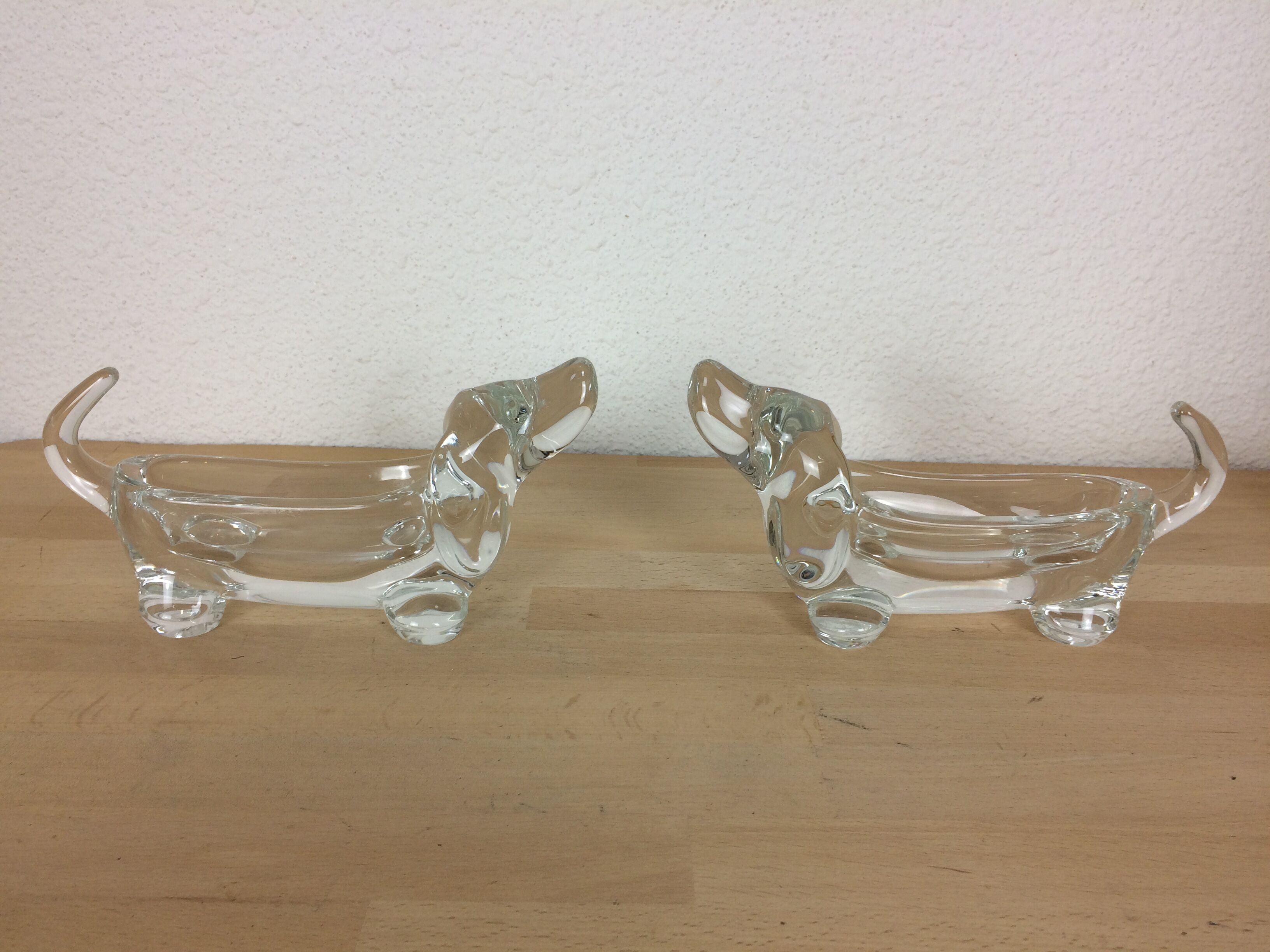 Set of 3 animal cups in vannes crystal, dogs and grasshopper