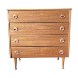 Vintage plated teak chest of drawers
