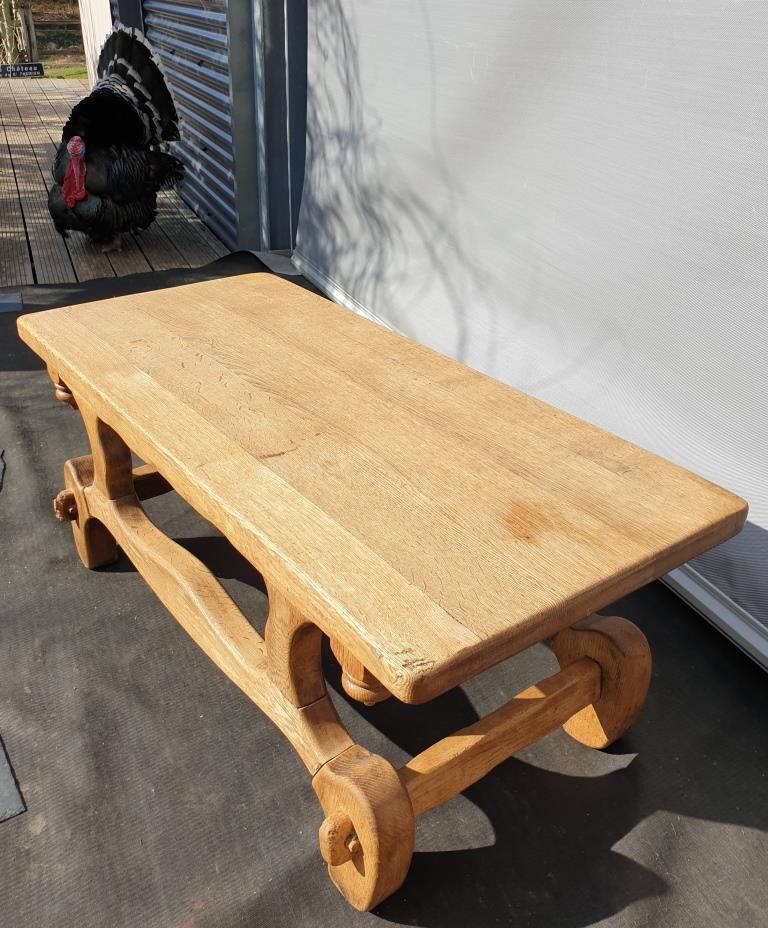 Medieval solid oak coffee table