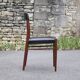 chaise scandinave, chaise vintage en teck et skaï noir scandinave, chaise de salon