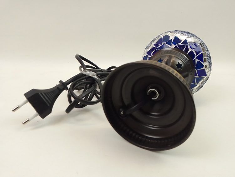 Blue mosaic deco brass lamp