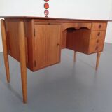 Vintage Danish Curved Teak Desk, 1960s