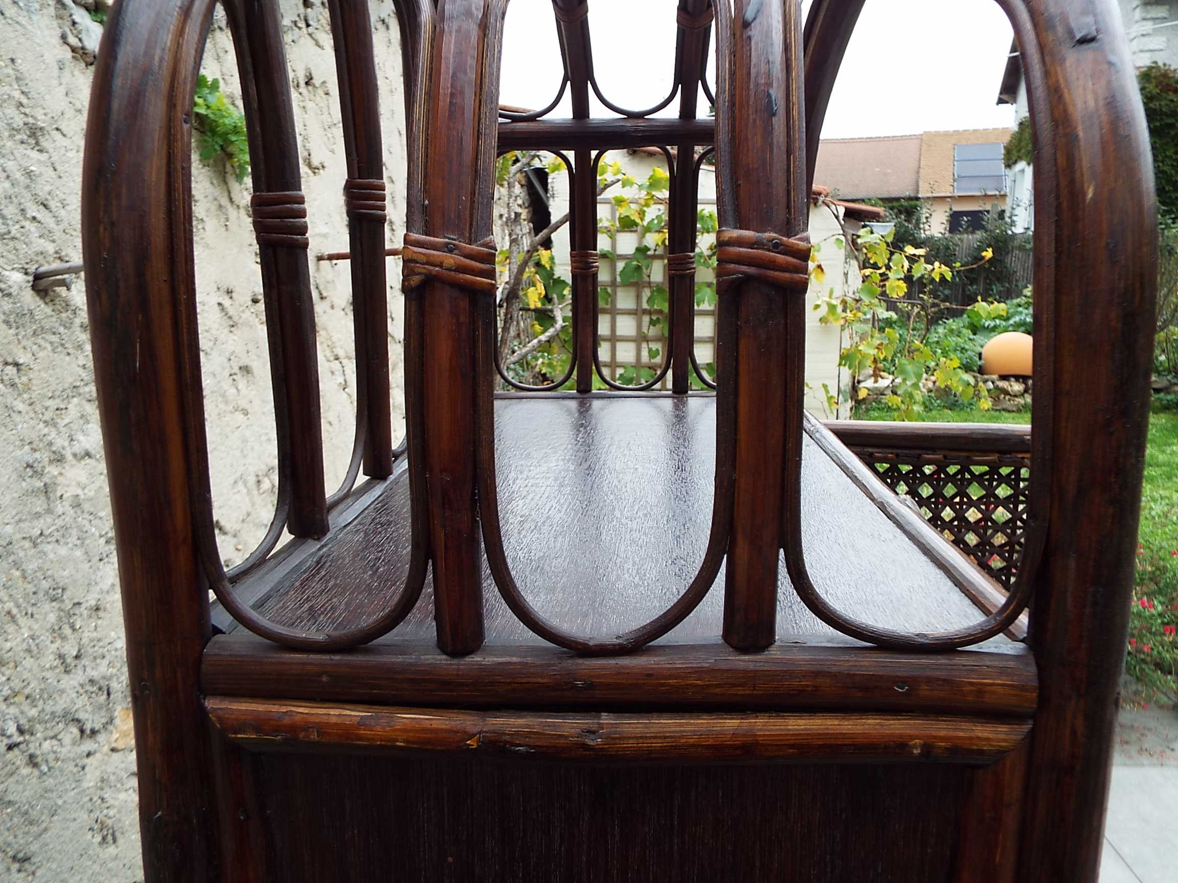 Rattan and bamboo shelf