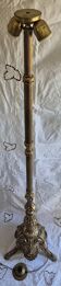Rococo / Louis XVI brass tripod floor lamp, gilded