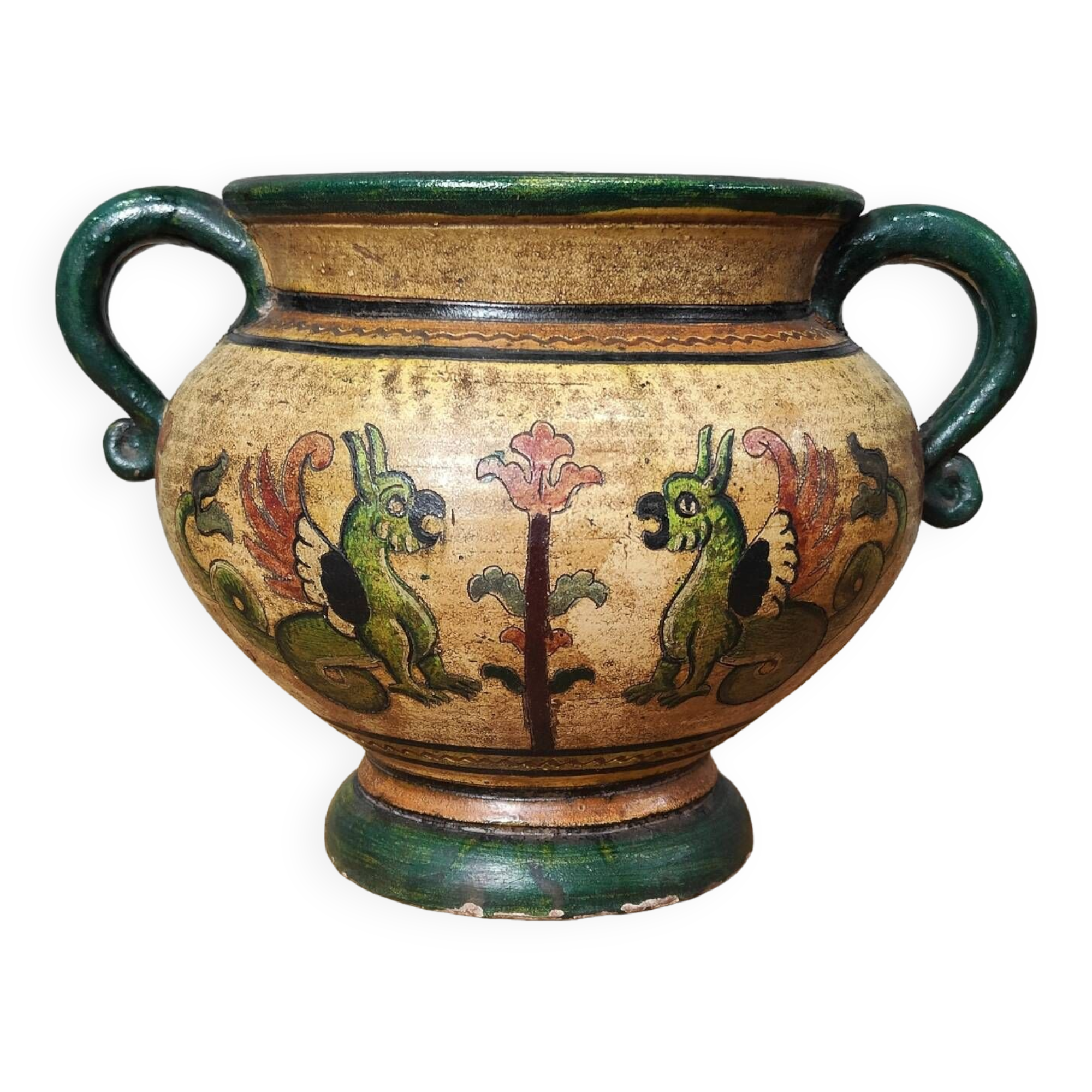 Large Italian Terracotta Vase by Dante Milani Montopoli, 1930s