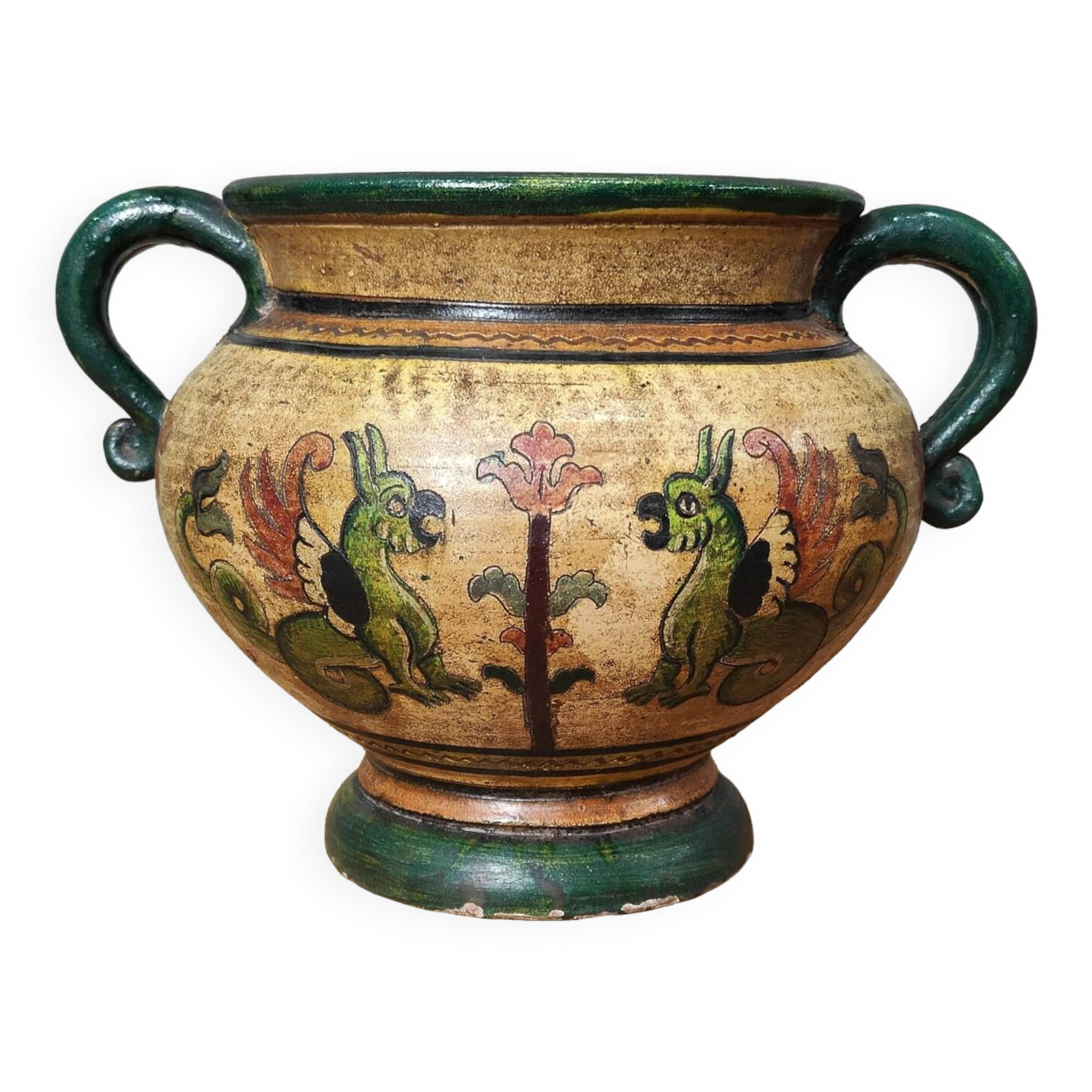 Large Italian Terracotta Vase by Dante Milani Montopoli, 1930s