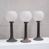 Metal and Opaque Glass Mid-Century Table Lamps (15 available)