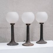 Metal and Opaque Glass Mid-Century Table Lamps (15 available)