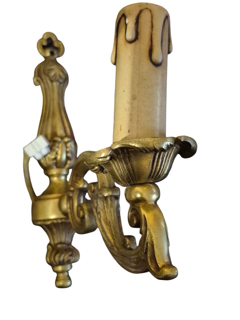 5-arm chandelier + 4 wall sconces MD bronze Louis XV style