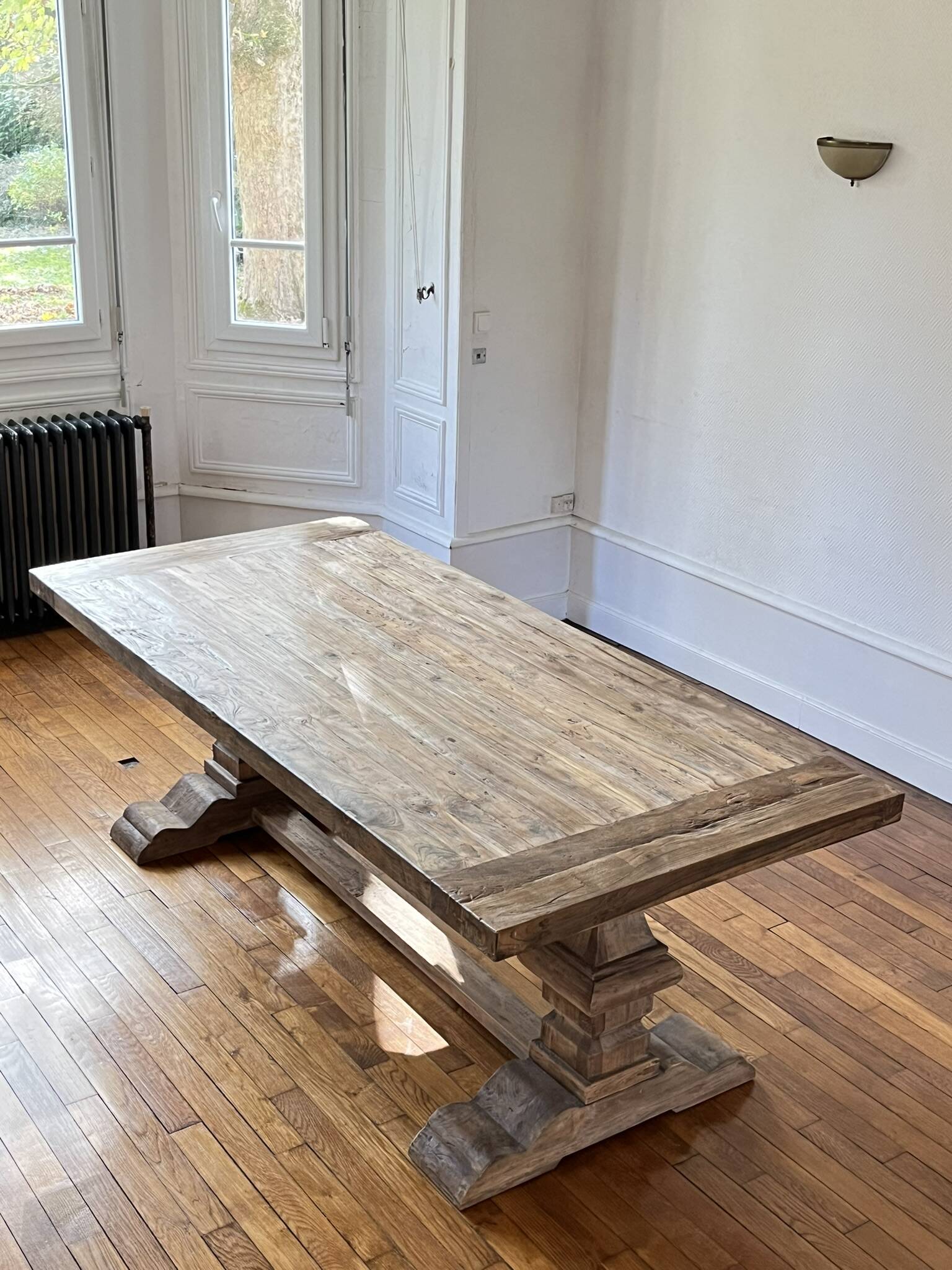 Table monastère en bois ancien - Spirito 200 par 100 cm