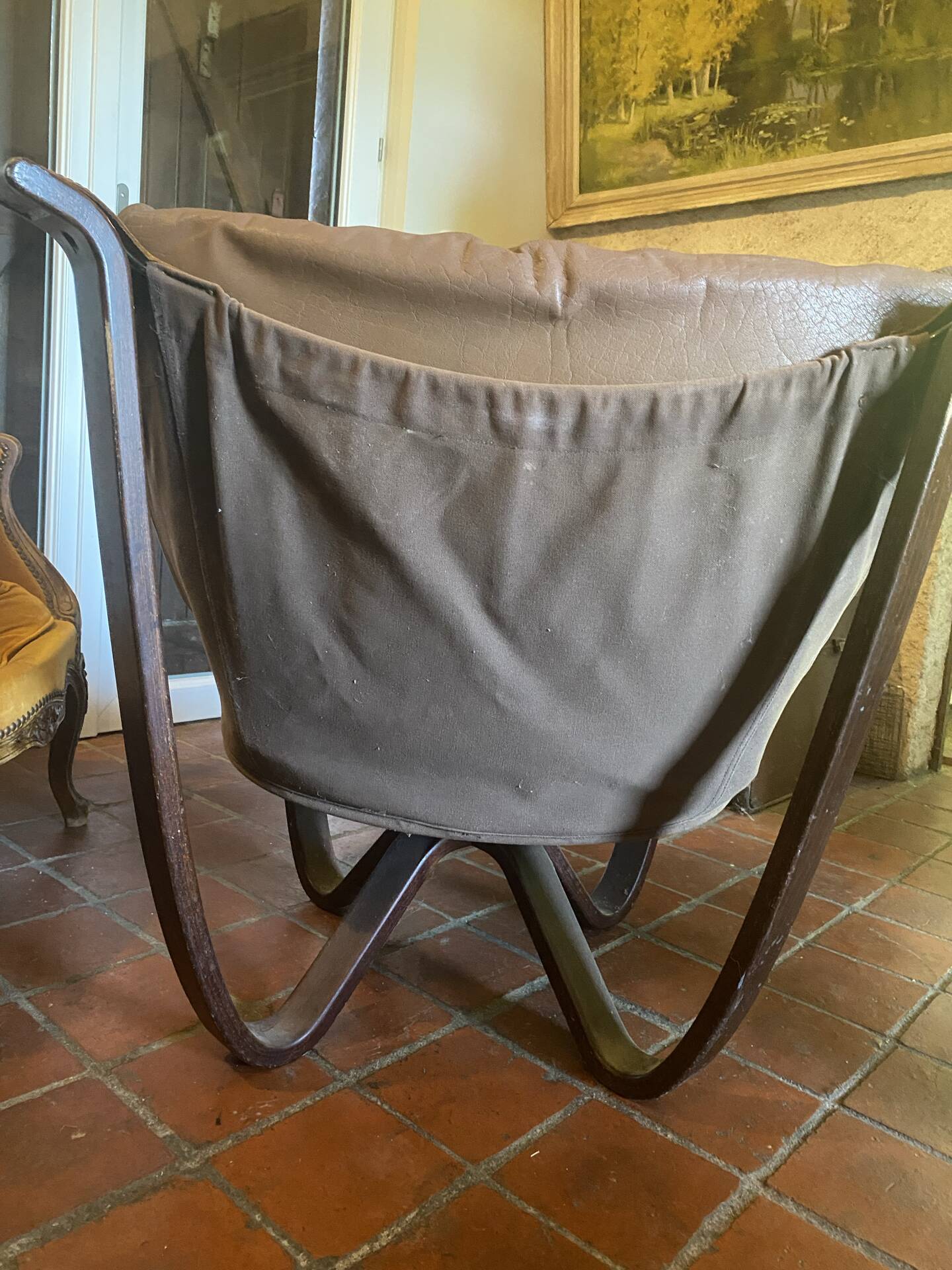 Danish leather and wood armchair Thams Kvalitet
