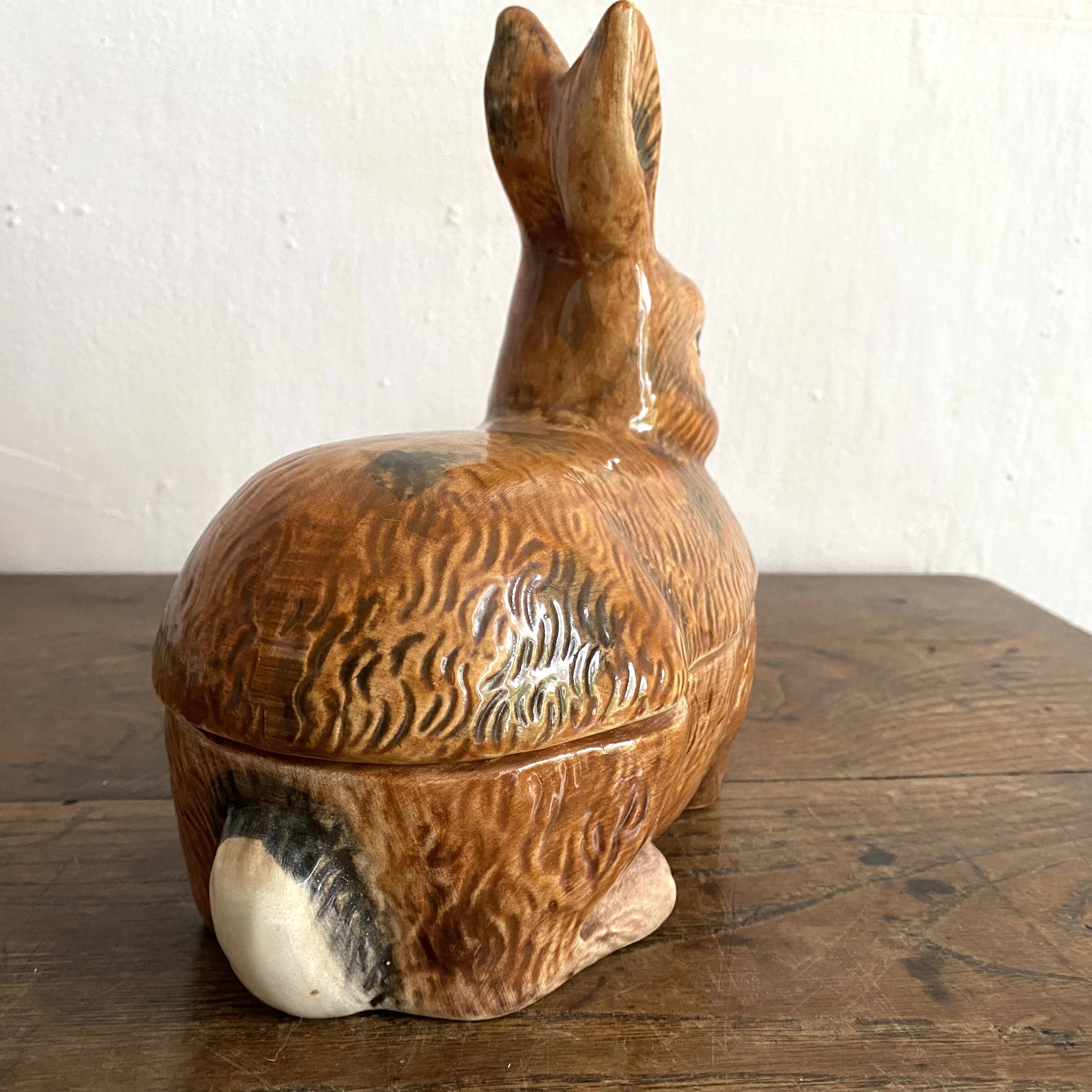 Ceramic rabbit, zoomorphic terrine