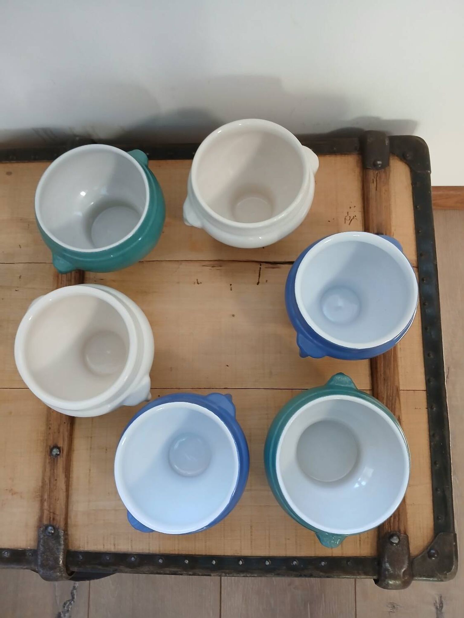 6 antique soup bowls