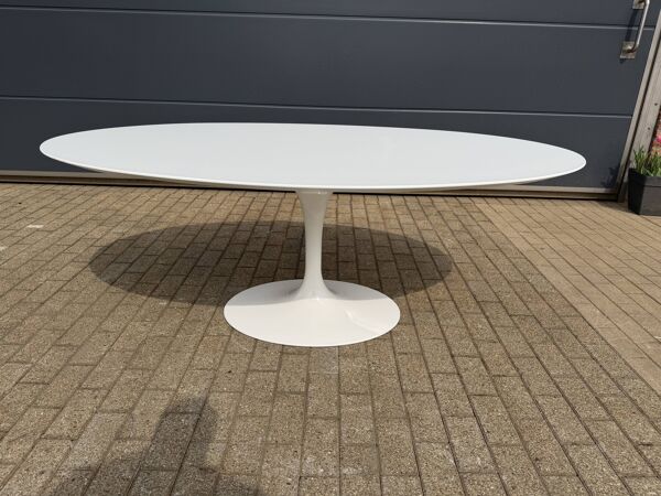 Table Tulip Knoll originale ovale 198cm stratifié blanc, NEUF dans la boîte