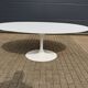 Original oval Tulip Knoll table 198cm white laminate, NEW in the box.
