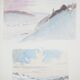 René leverd: switzerland, twilight and dawn, original signed watercolor