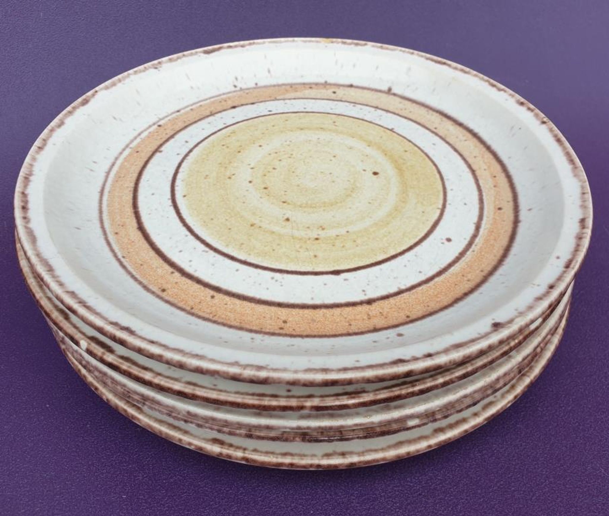 Set 11 plates Gien France model Etna spirals bohemian retro 1970