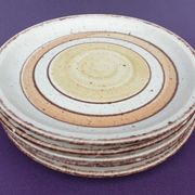 Set 11 plates Gien France model Etna spirals bohemian retro 1970
