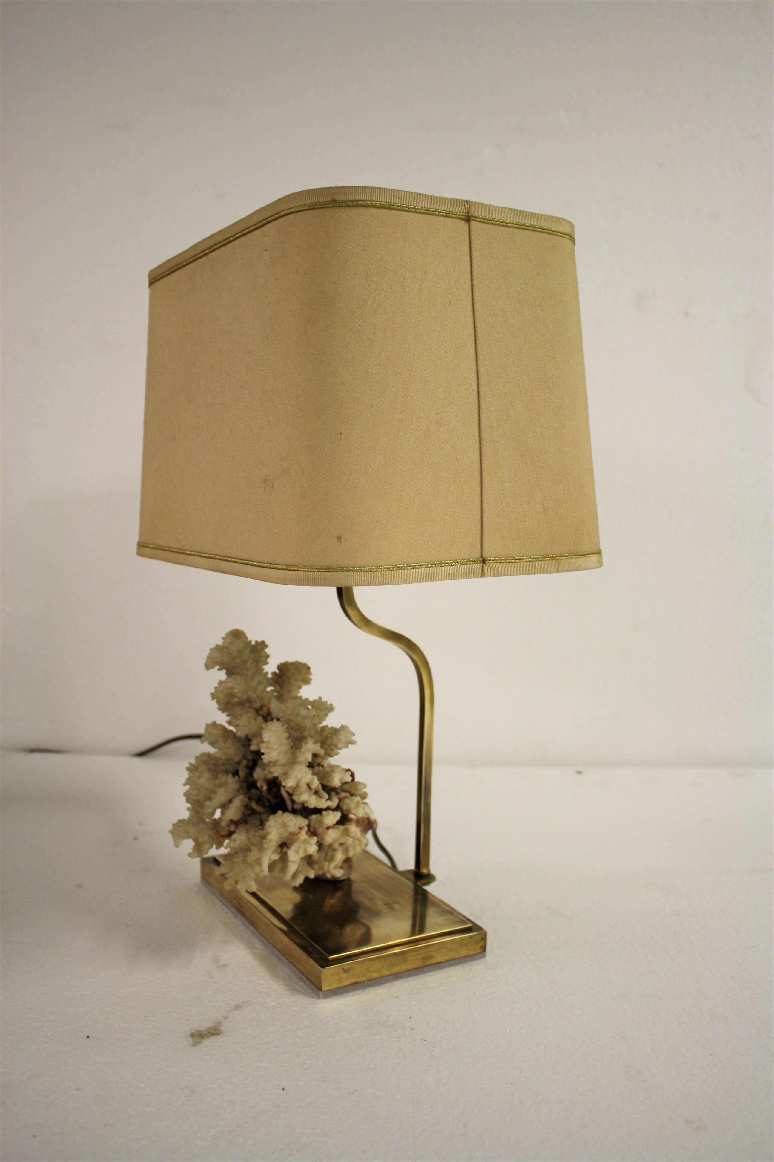 Brass coral table lamp, 1970s