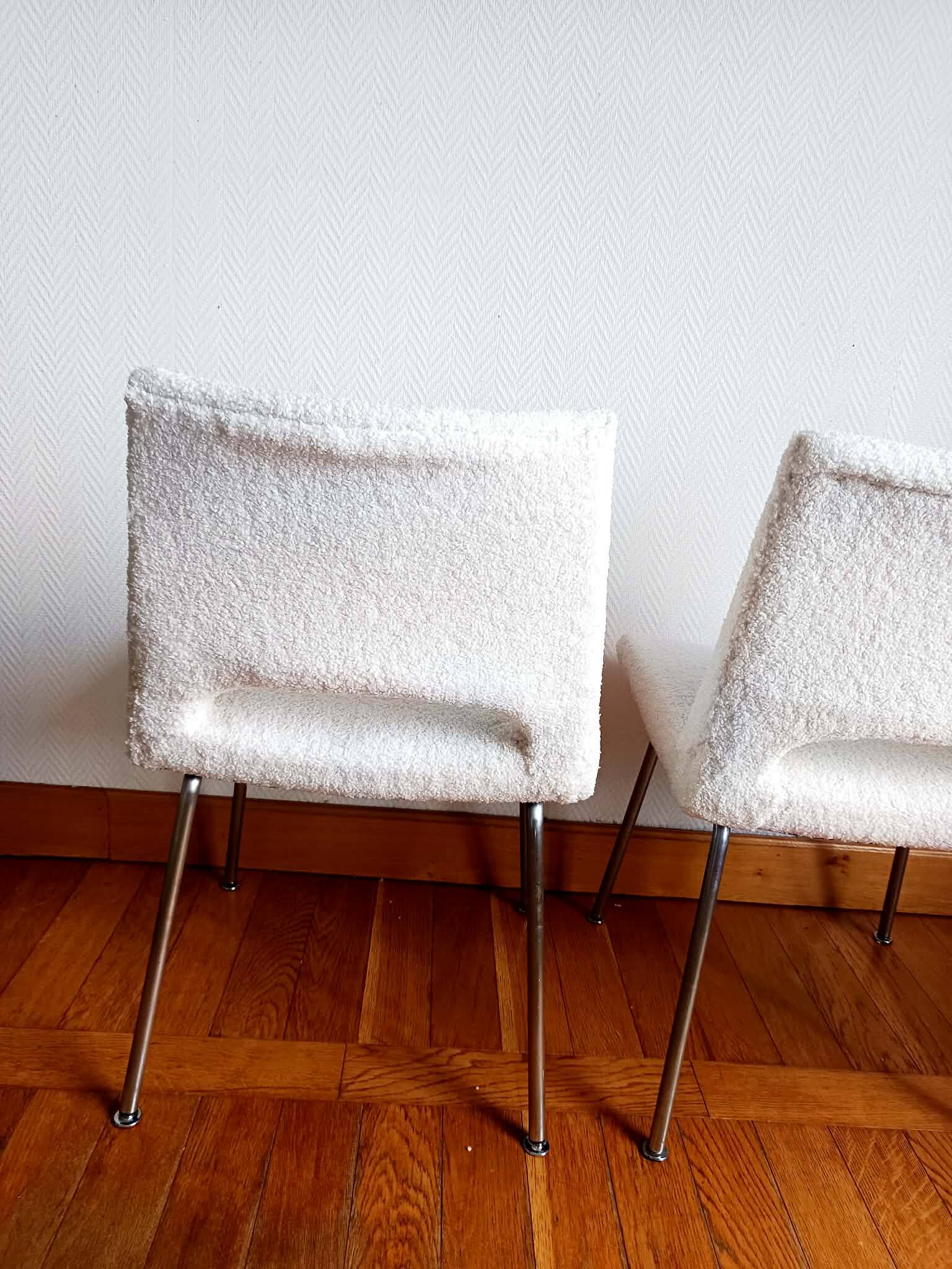 Paire de chaises bouclettes Georges Frydman 1960