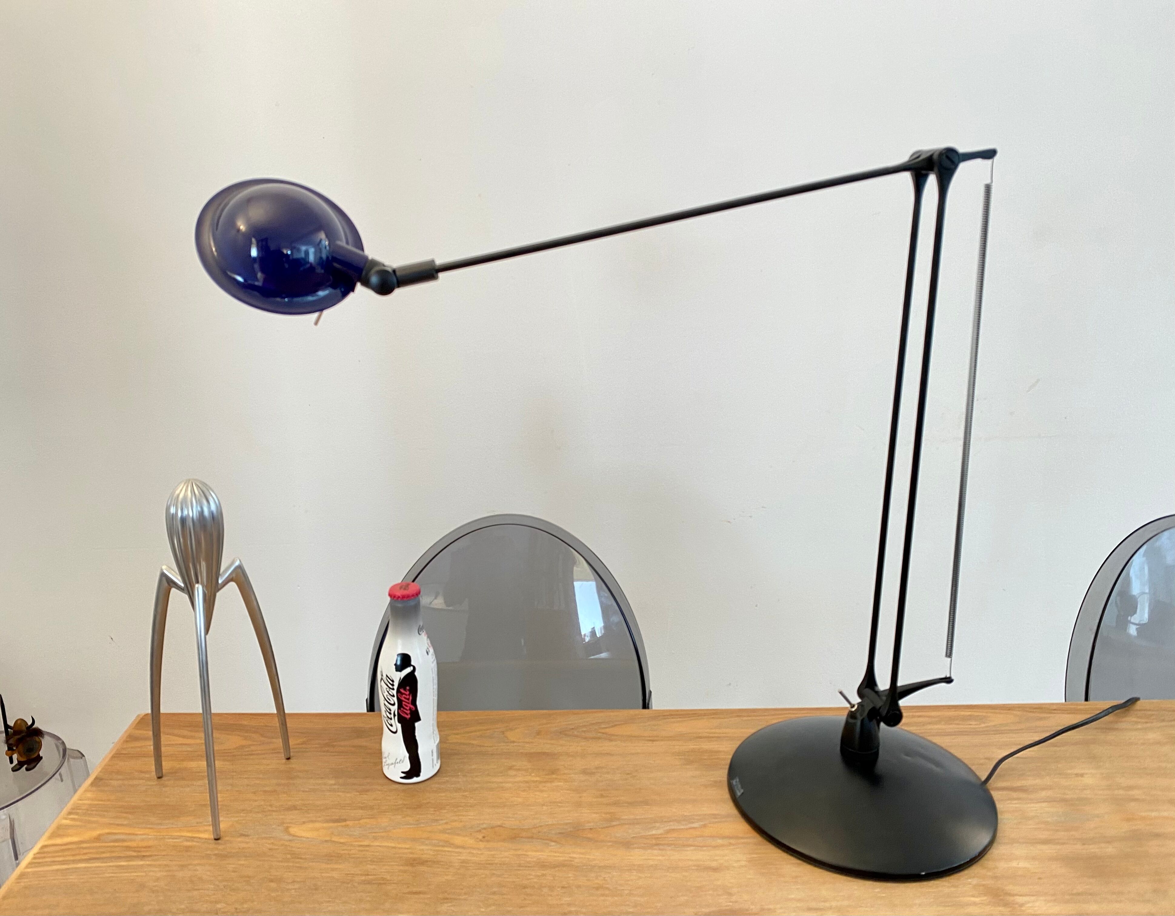 Large desk lamp manade France design Philippe Stephant vintage 90