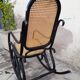 Rocking-chair noir canné bois courbé 1930