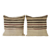 Lot de 2 housses de coussin kilim vintage 61x61 cm