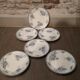 Série de 6 assiettes plates faïence Sarreguemines modèle Royat