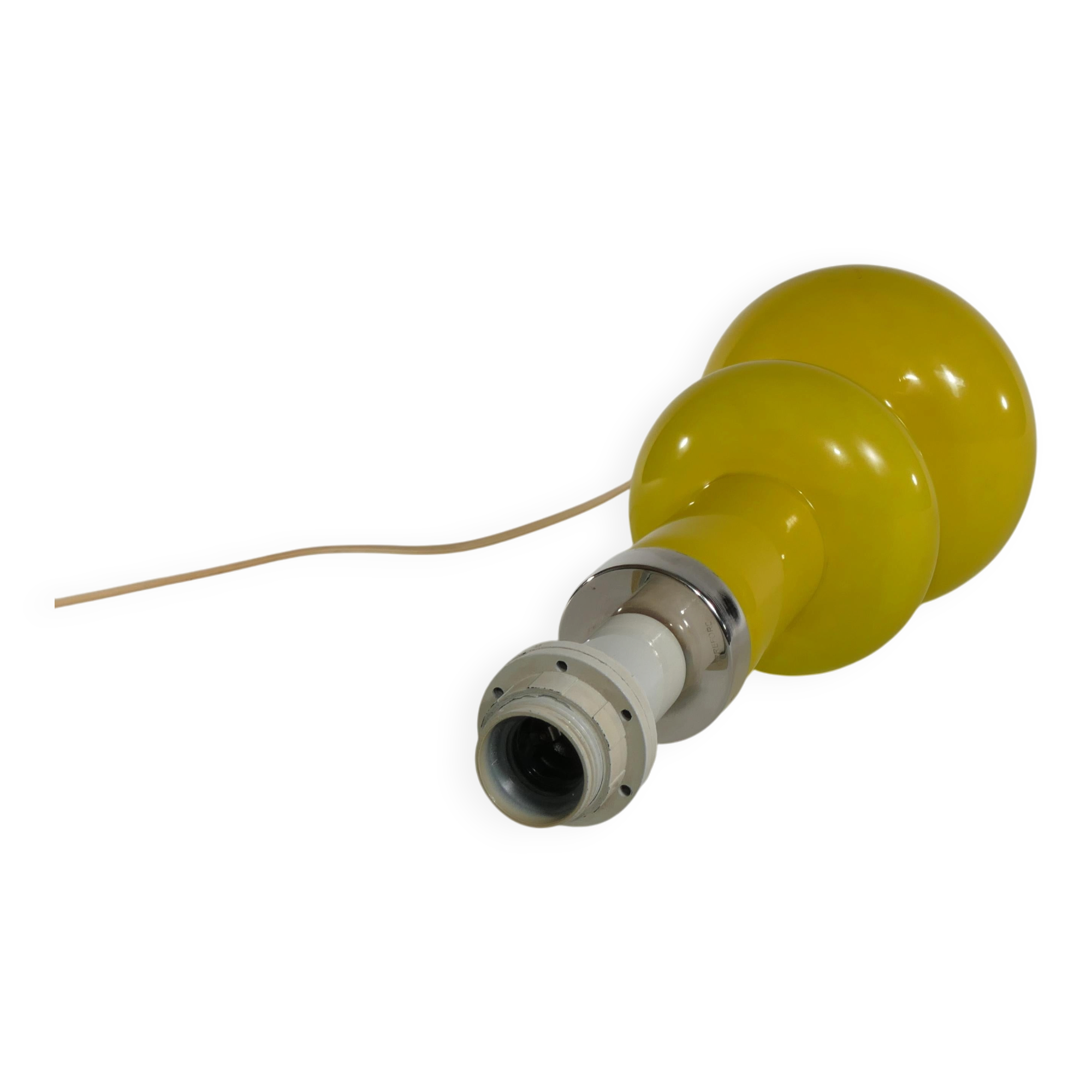 Mid-Century Modern Curvaceous Bright Yellow Glass Table Lamp by Orrefors, 1960s