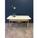 Antique wooden and marble coffee table