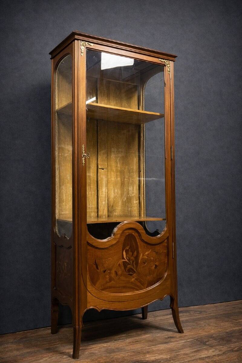 Vitrine en marqueterie – époque Art Nouveau / Bois précieux - Majorelle - G