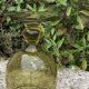 6 wine glasses in khaki green hand-blown glass, large model, vintage