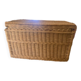 Coffre rotin vintage