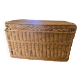 Coffre rotin vintage