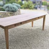 Farmhouse table in natural raw solid oak