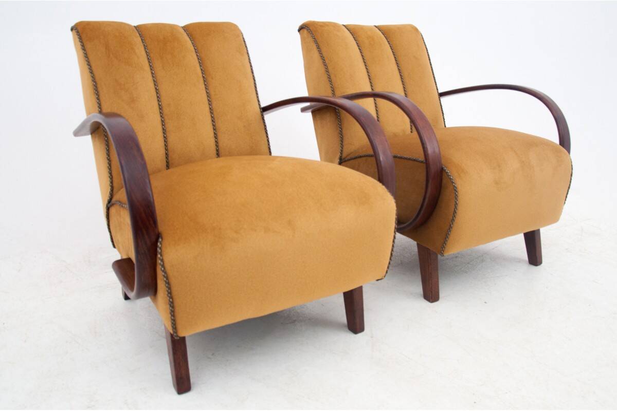 Art Deco armchairs by J. Halabala, Czech Republic, 1930s