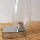 Metal and bubbled glass wall light