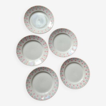 Lot de 5 assiettes plates FB 66 Badonviller