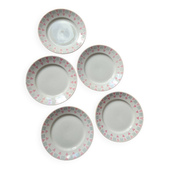 Set of 5 flat plates FB 66 Badonviller