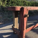 Old carpenter's workbench painted red