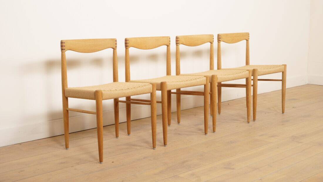 4 x dining chair | Bramin | H.W. Klein | Soaped oak | Restored