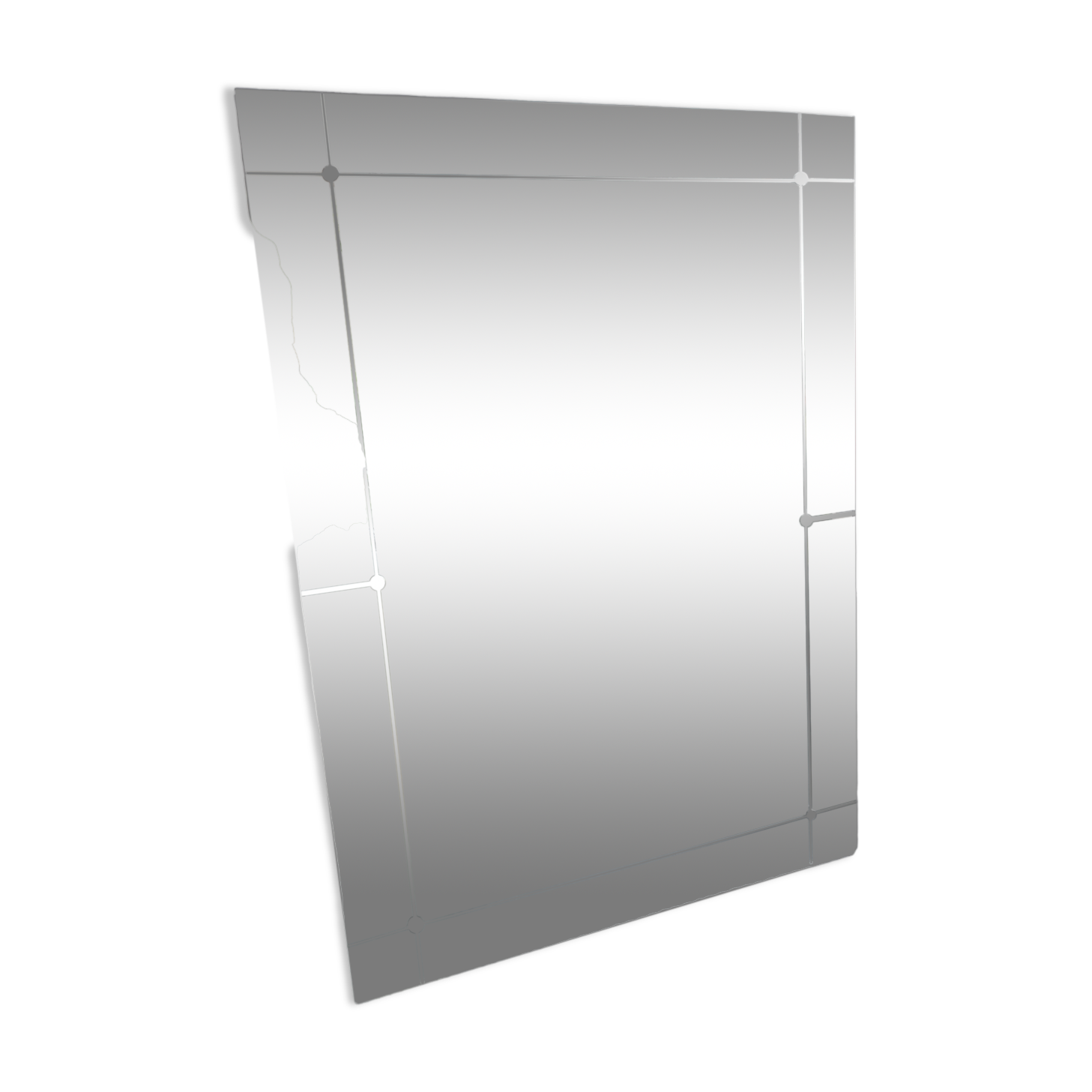 Large engraved mirror with antique cabochons