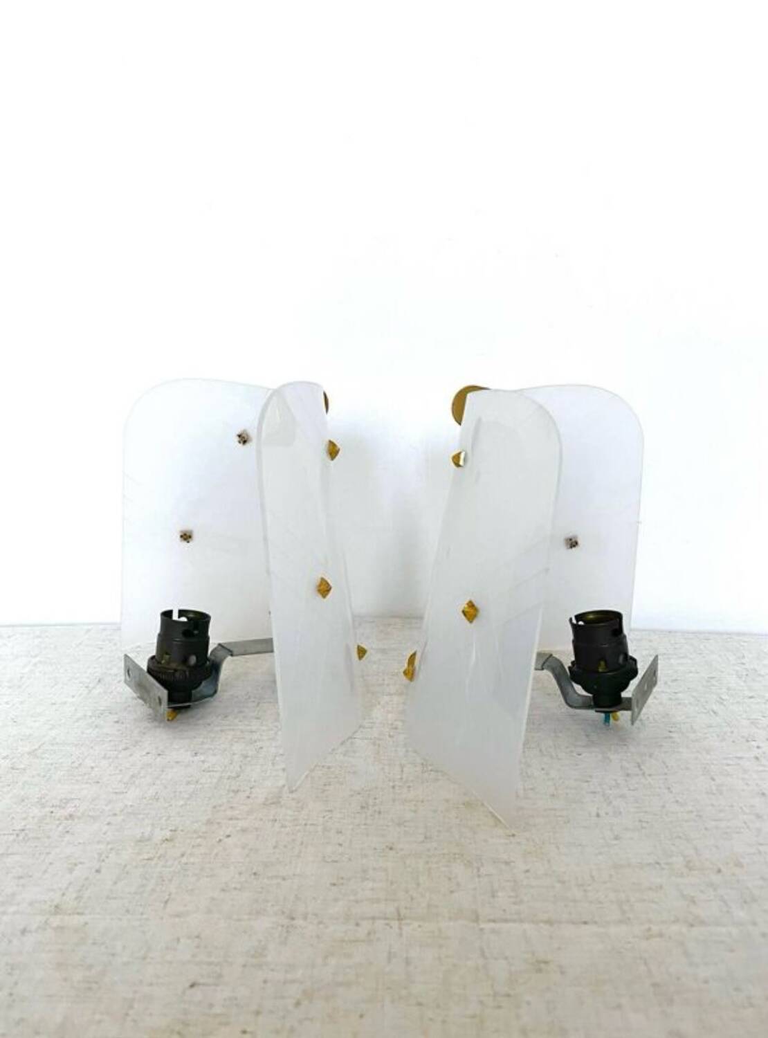 Pair of Plexiglas wall lights, 1960s