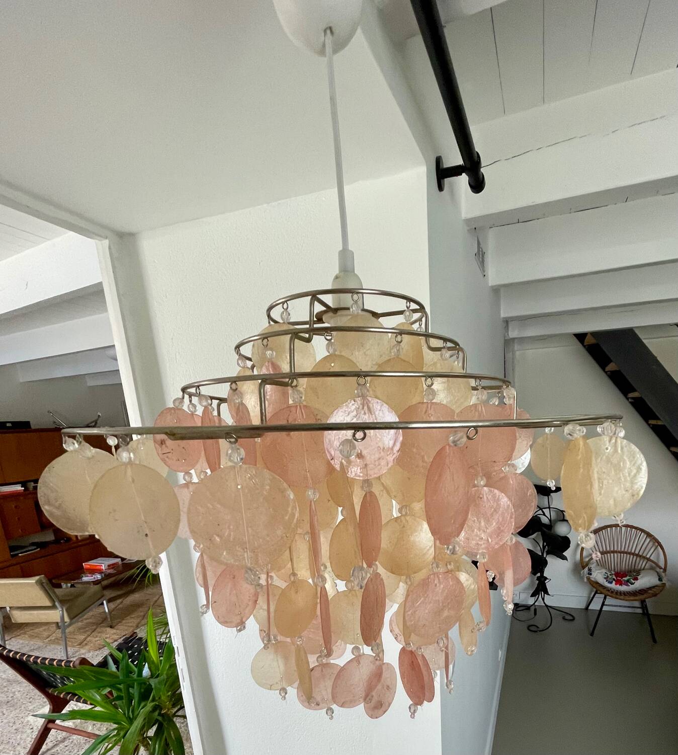 Mother-of-pearl tassel chandelier