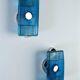Pair of Space Age Blue Murano Glass Wall Sconces, Italy 1970s