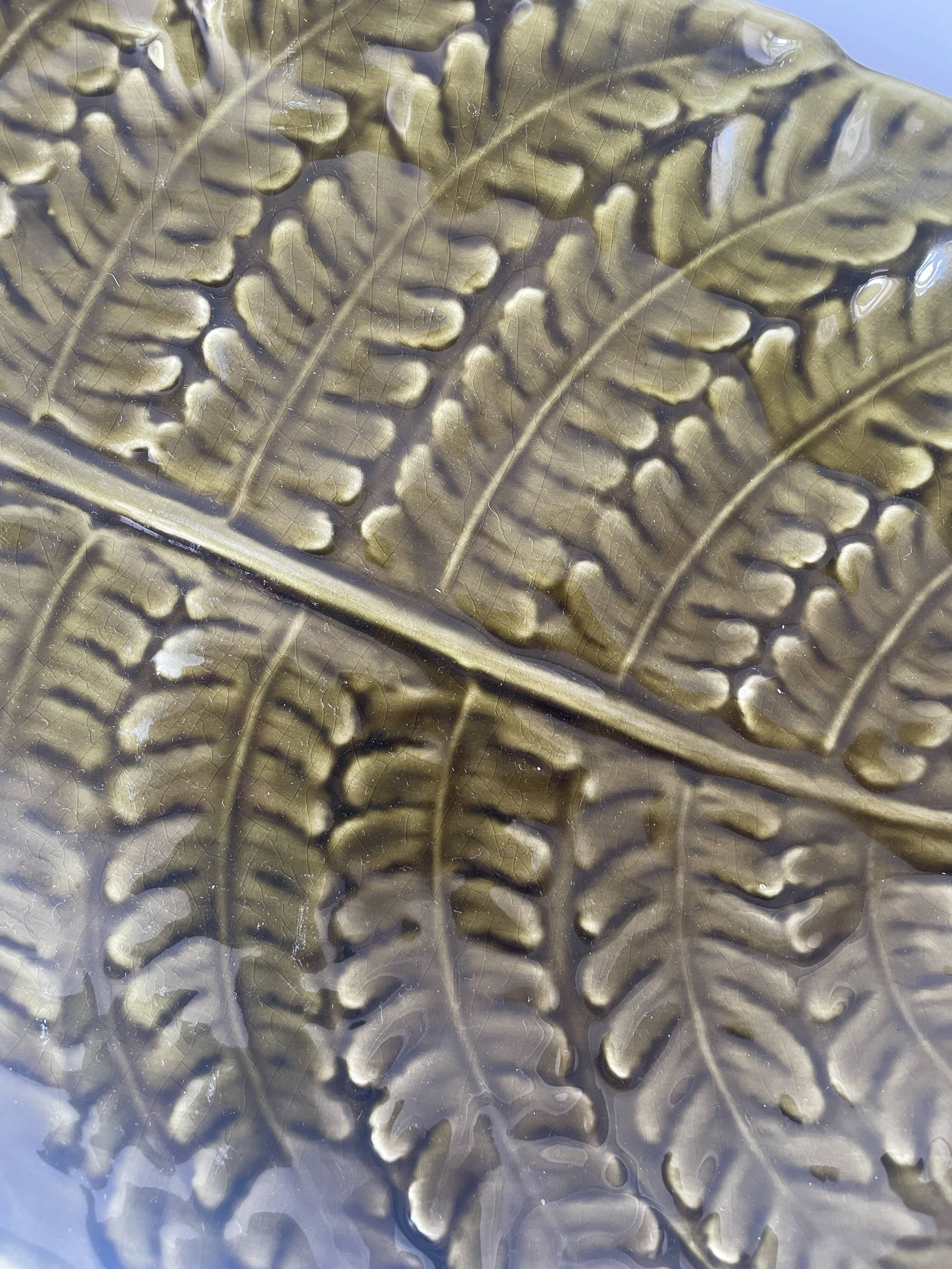 Ceramic fern dish Sarreguemines