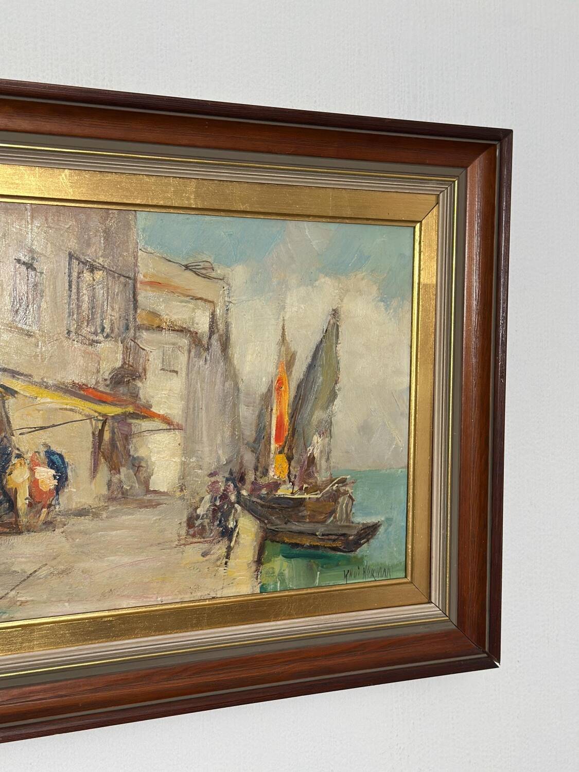 Swedish Oil on Panel – “Venice” by Knut Norman – Vintage & Framed