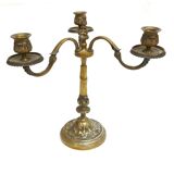 old Candlestick with 3 branches, Bronze Candlestick