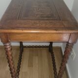 Marquetry table with drawer
